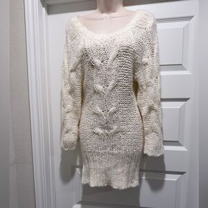 Charlotte Russe Ivory Textured Knit Sweater